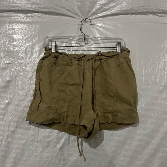 Ulla Johnson Tan Linen Blend Drawstring Shorts Size 0 US - Picture 1 of 5